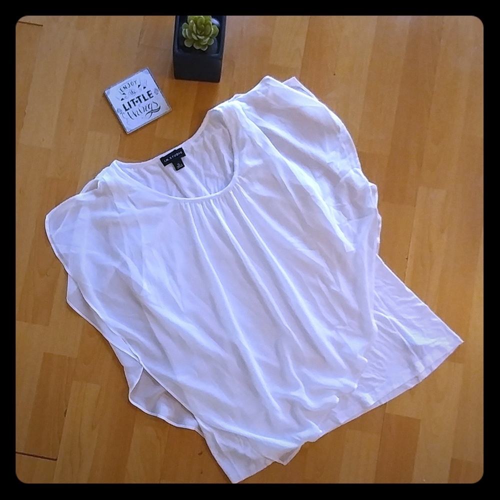 ❤I. N. STUDIO XL BLOUSE FLOWING WHITE